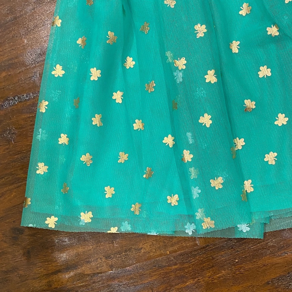 Cat & Jack Green Skirt with Gold Floral Design - Picture 4 of 6